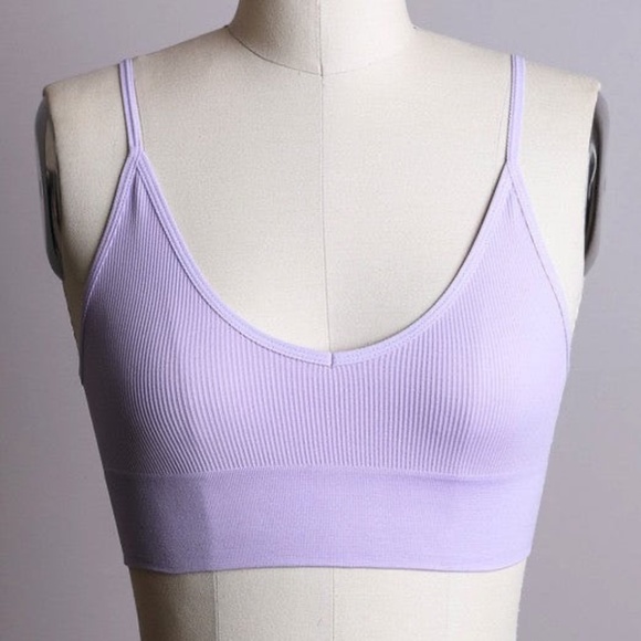 Black Chocolate Lilac White Sage Mocha Low Back Seamless Solid Bralette Womens - Picture 5 of 10